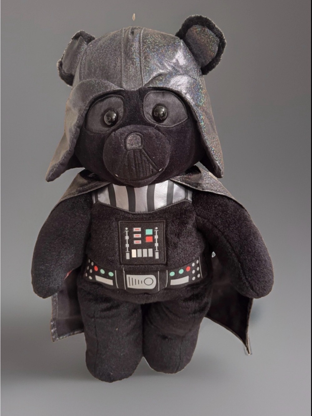 Build a Bear Black Plush Darth-Inspired Bear with cape and sound